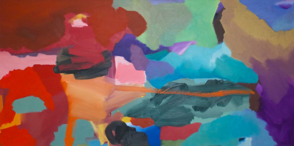 Vincent Steiner Abstrakt Malerei bunt Ölfarbe Leinwand Öl lila blau grün rot orange gelb rosa ocker Freiburg abstrakt